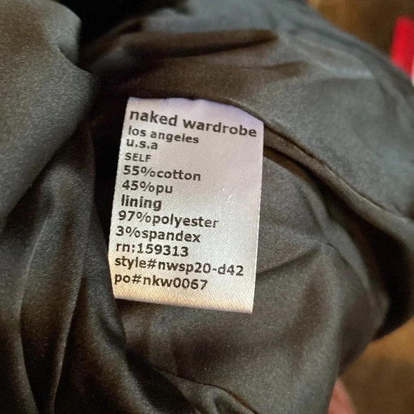 NWT Naked Wardrobe Puffy Sleeve Draped Mini Dress Black L - Picture 10 of 12